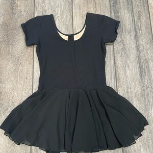 Adult ballet leotard. Black Short Sleeve Ballet Dress